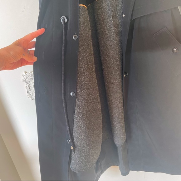 Fleet Street Fleece Lined Black Trench Coat 4P - Picture 9 of 12